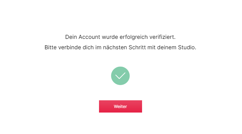 Screenshot Account Verifizierung
